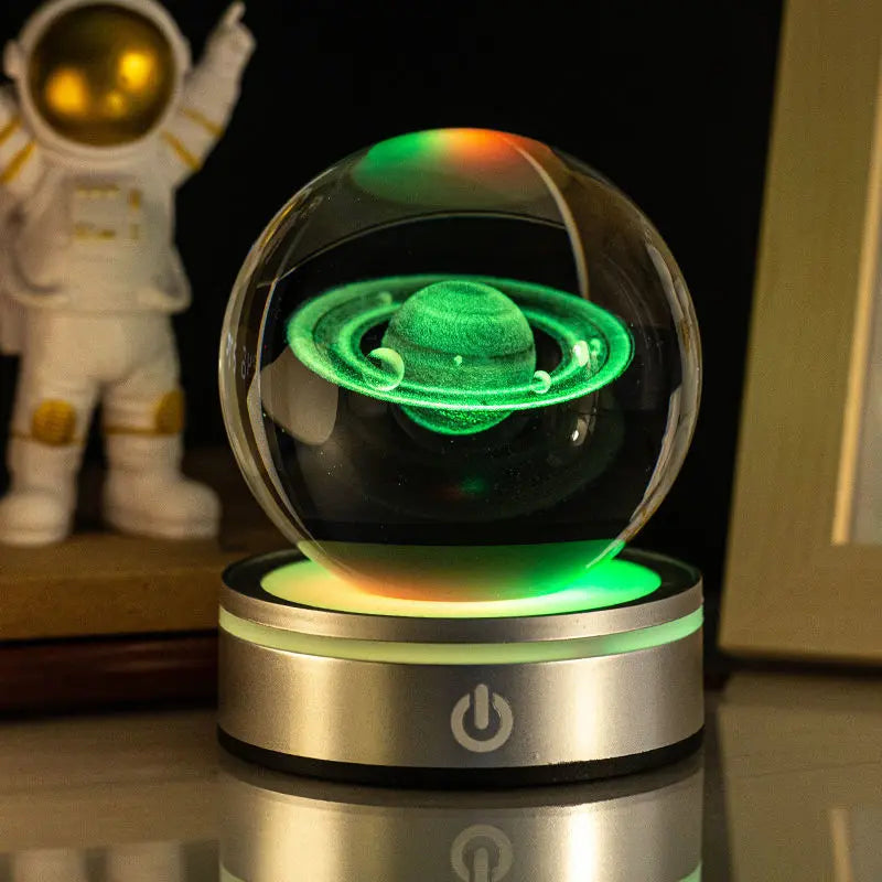 Creative 3D Inner Carving Luminous Crystal Ball Colorful Gradient Small Night Lamp Home Decorations Gifts Selection Michan Direct