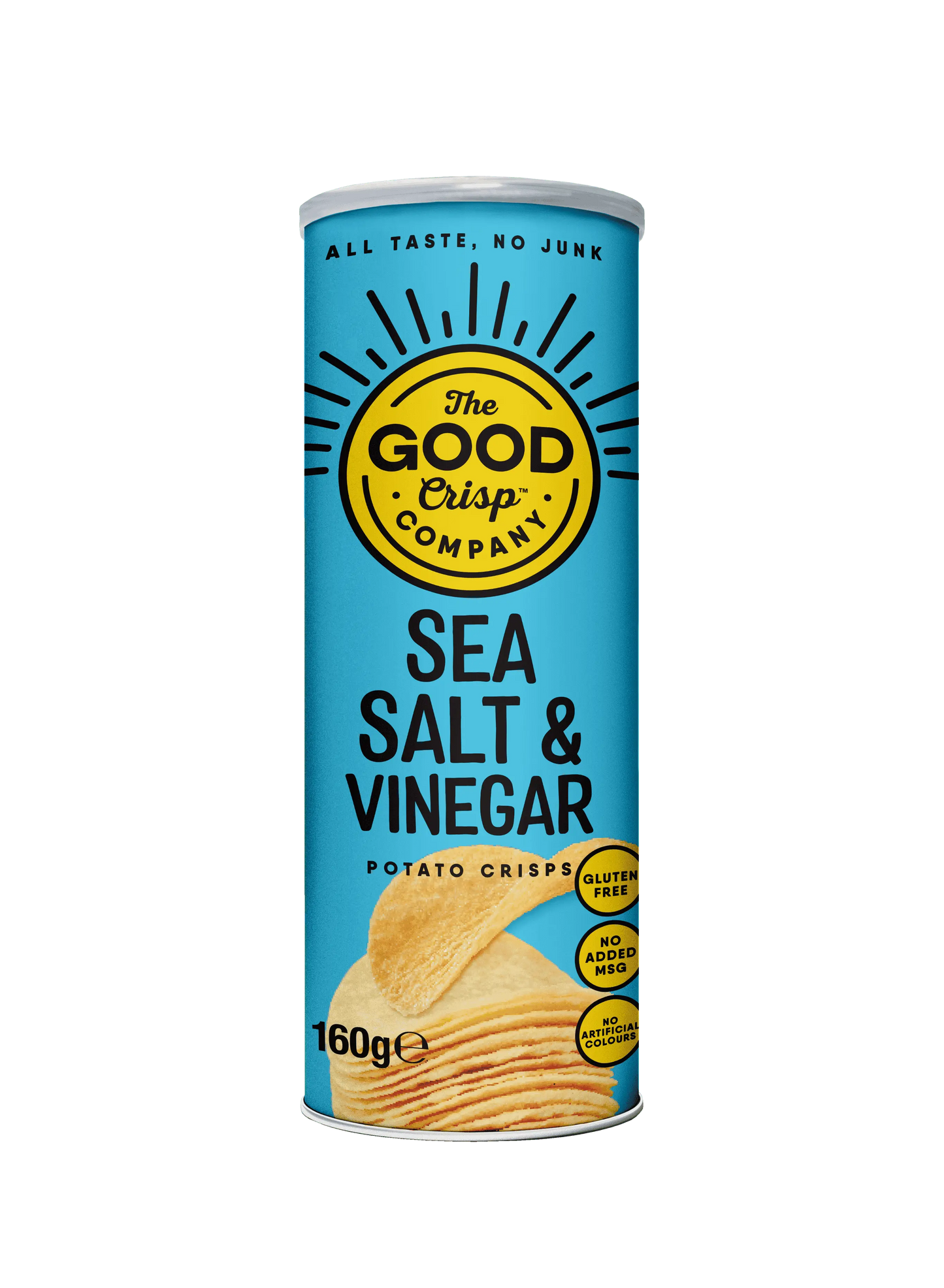 8 x The Good Crisp Company Sea Salt & Vinegar - 160g British Grocery