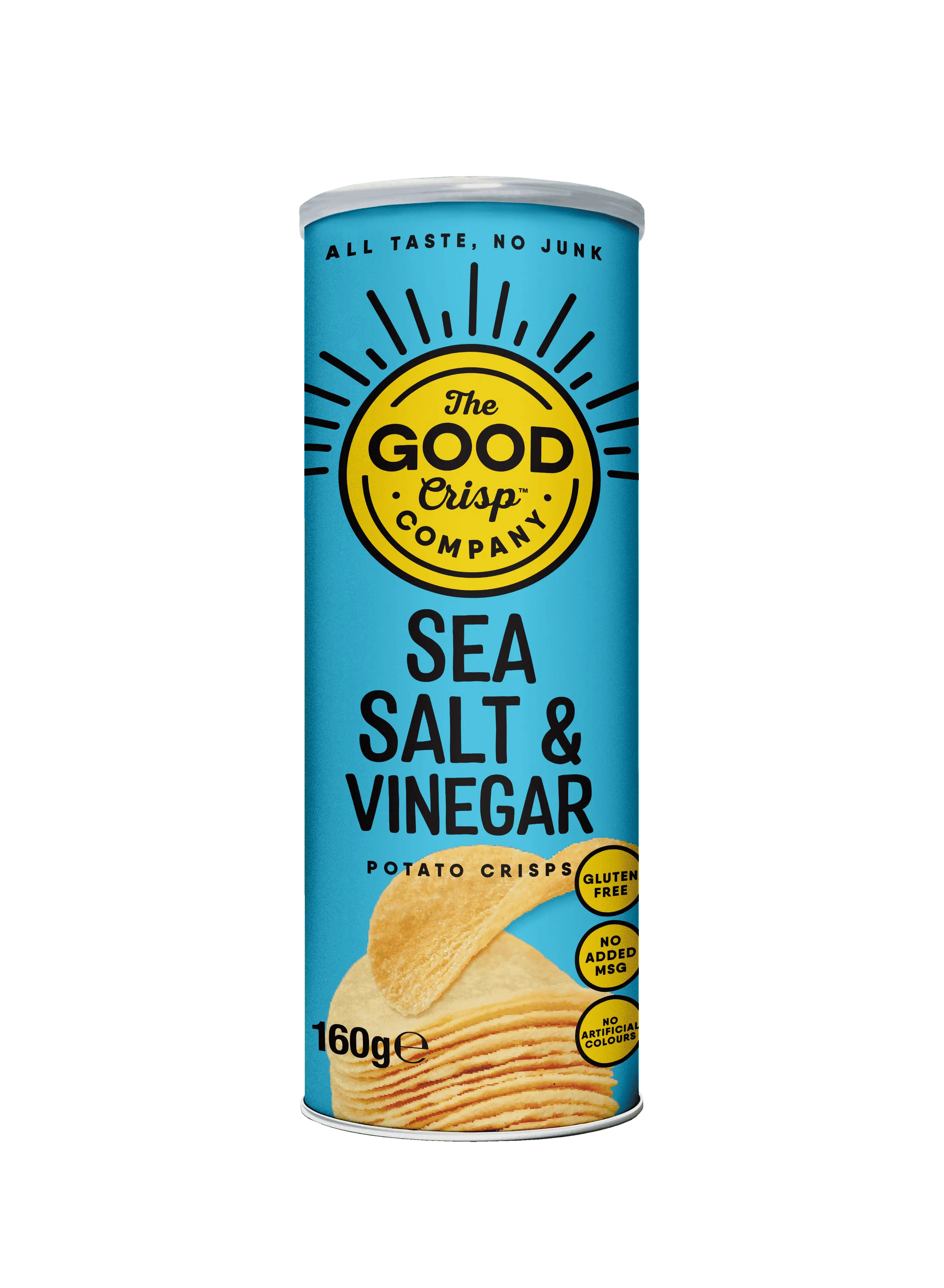8 x The Good Crisp Company Sea Salt & Vinegar - 160g British Grocery