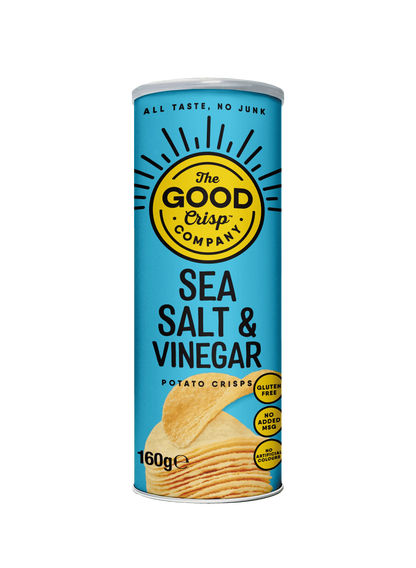 8 x The Good Crisp Company Sea Salt & Vinegar - 160g British Grocery