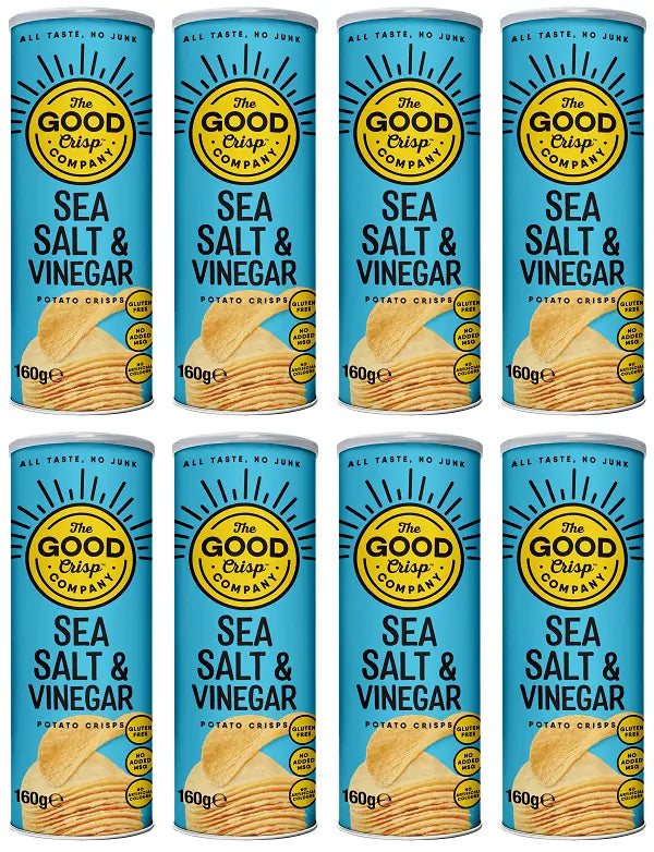 8 x The Good Crisp Company Sea Salt & Vinegar - 160g British Grocery