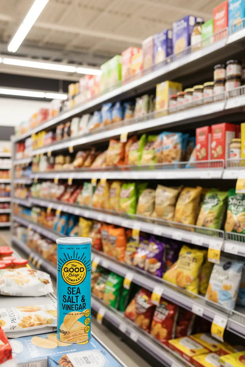 8 x The Good Crisp Company Sea Salt & Vinegar - 160g British Grocery