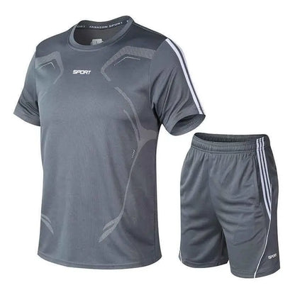 Men's Breathable Activewear Set - Moisture-Wicking T-Shirt & Quick-Dry Shorts Allen-Fitness