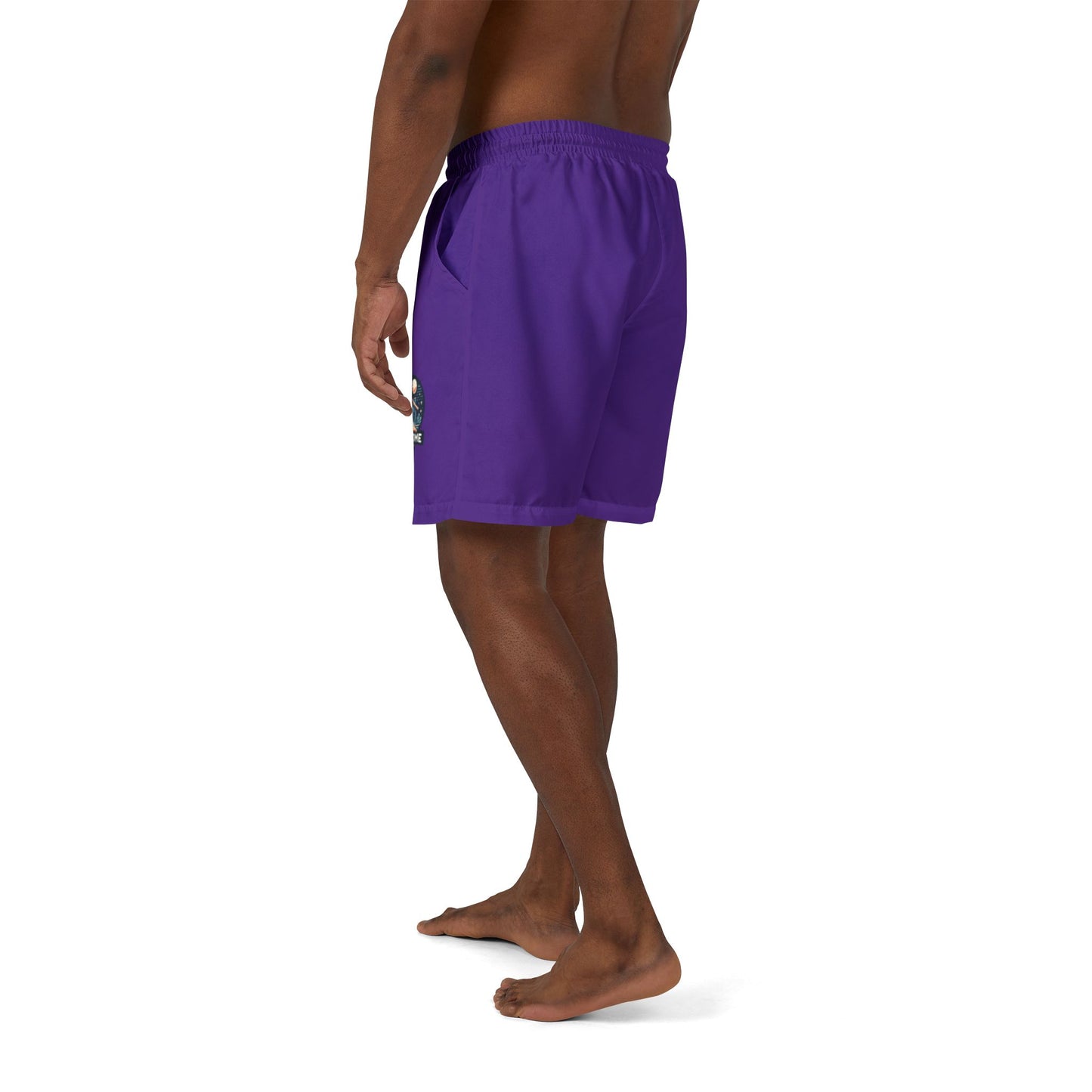 Purple Unisex Swim Shorts with 'First Home' Design | Beachwear, Summer Shorts, Pool Party, Vacation Essentials, Gift Idea