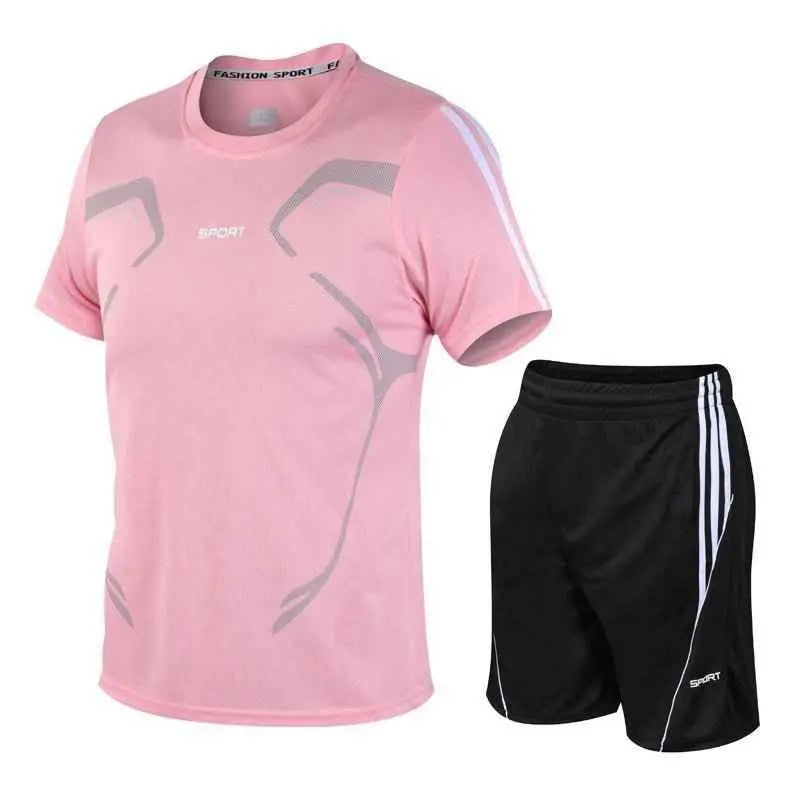 Men's Breathable Activewear Set - Moisture-Wicking T-Shirt & Quick-Dry Shorts Allen-Fitness
