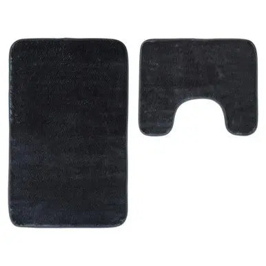Charcoal Grey Bath and Pedestal Mat Set | Soak Orsina