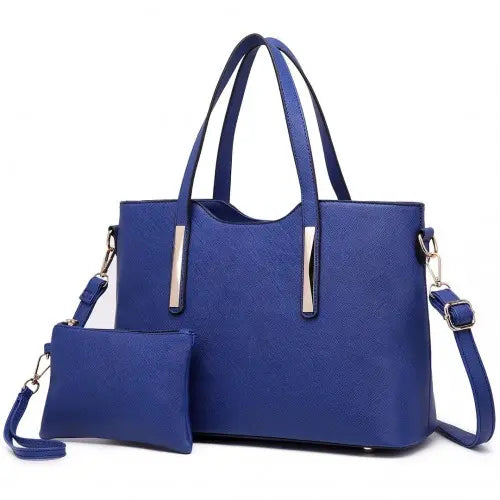 S1719 - Miss Lulu Pu Leather Handbag & Purse - Navy Blue Pirate