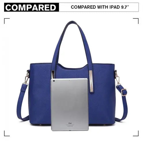S1719 - Miss Lulu Pu Leather Handbag & Purse - Navy Blue Pirate