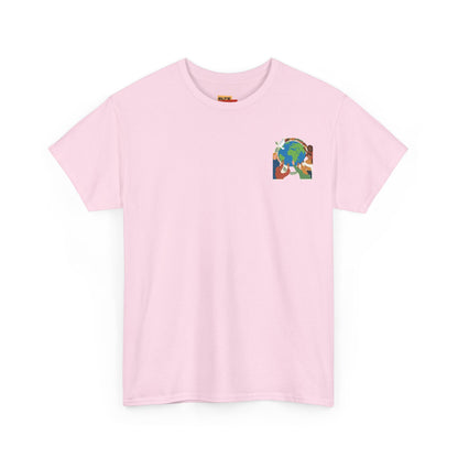 Earth Heart Graphic Tee - Colorful Environmental Awareness T-Shirt