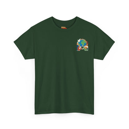 Earth Heart Graphic Tee - Colorful Environmental Awareness T-Shirt