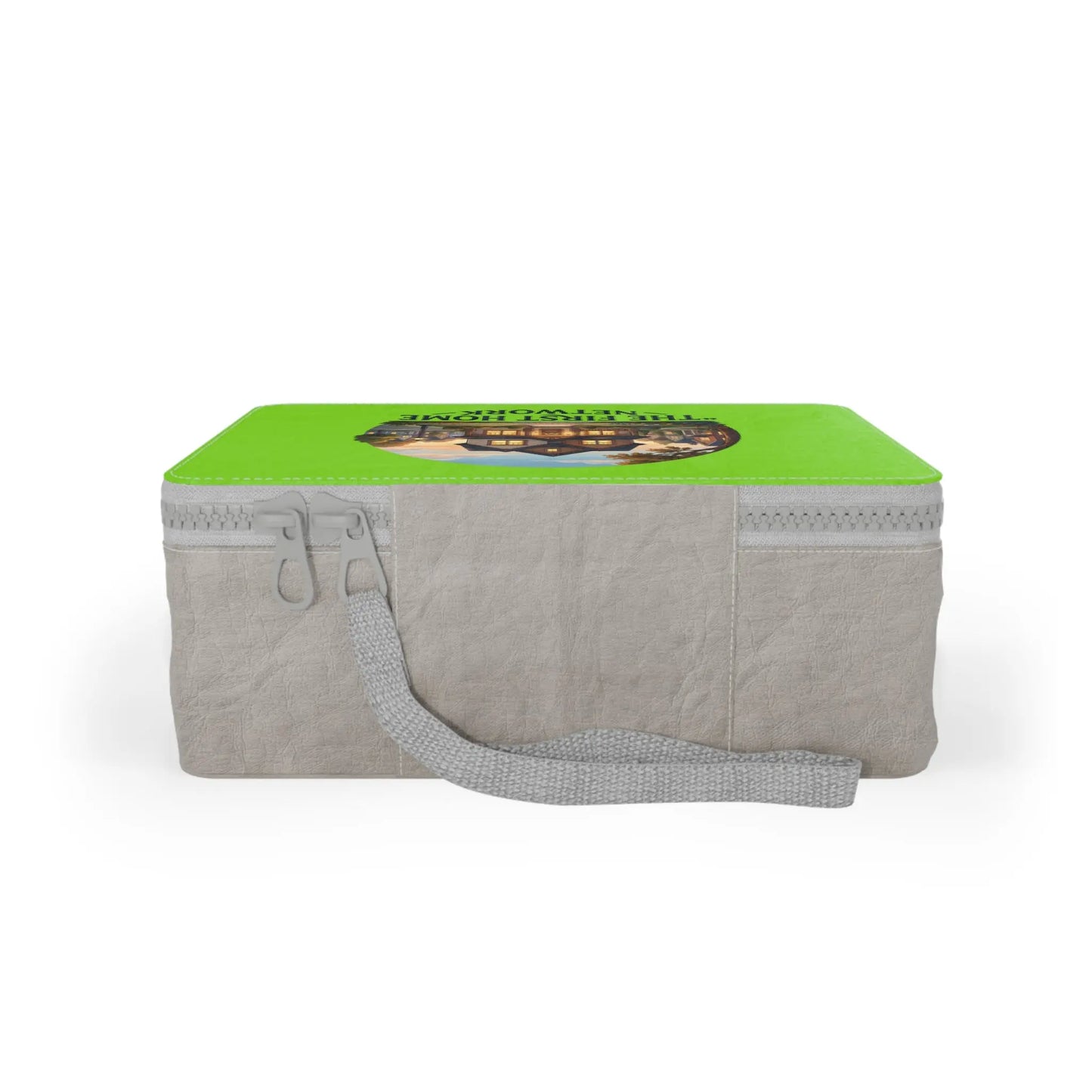 Paper Lunch Bag — 'The First Home Network' House Illustration Lunch Tote Printify