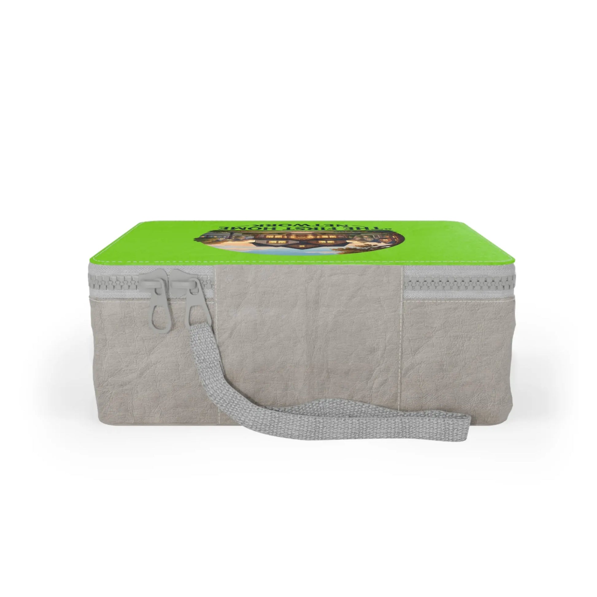 Paper Lunch Bag — 'The First Home Network' House Illustration Lunch Tote Printify