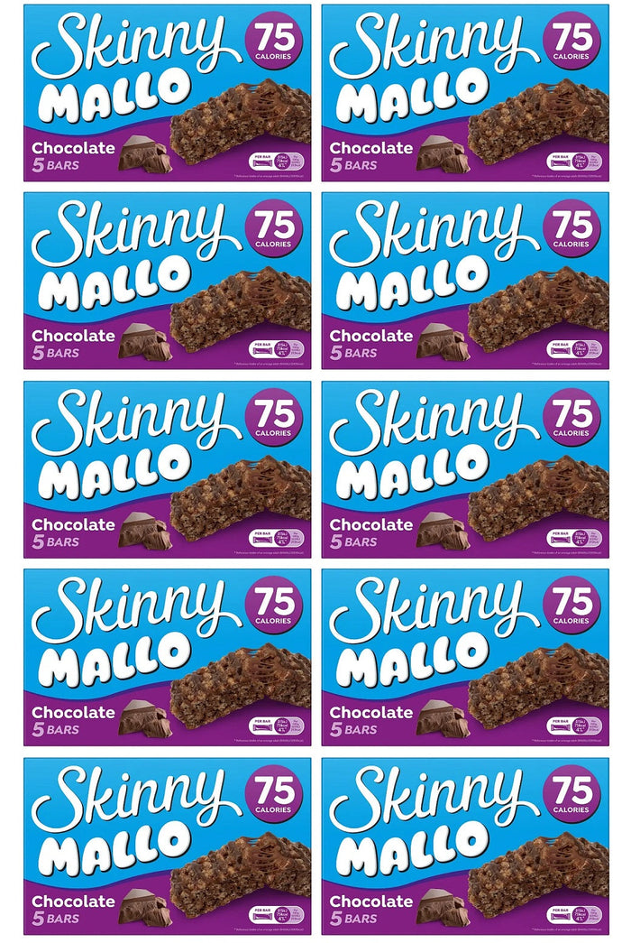 10 x Skinny Mallo Chocolate Snack Bars 5 Pack - 5X19GM