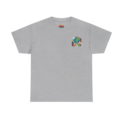 Earth Heart Graphic Tee - Colorful Environmental Awareness T-Shirt