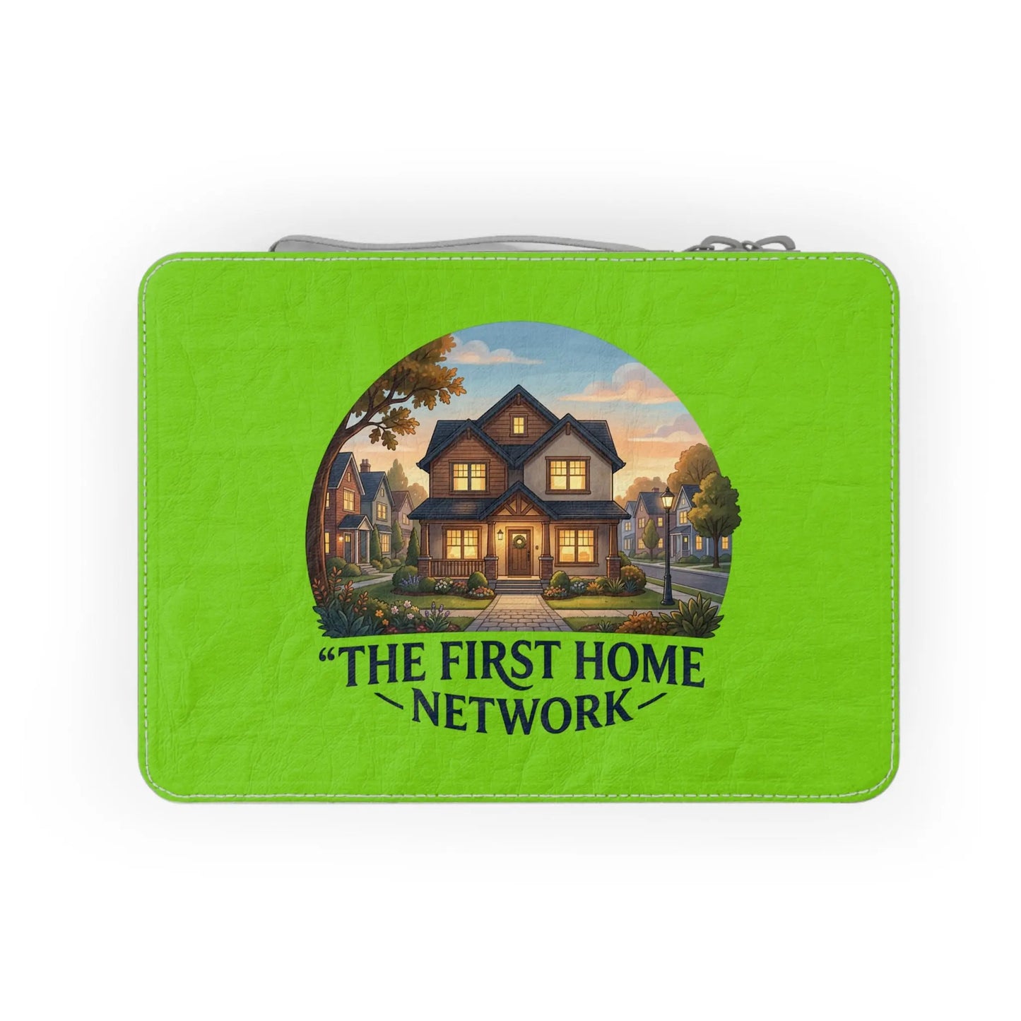 Paper Lunch Bag — 'The First Home Network' House Illustration Lunch Tote Printify