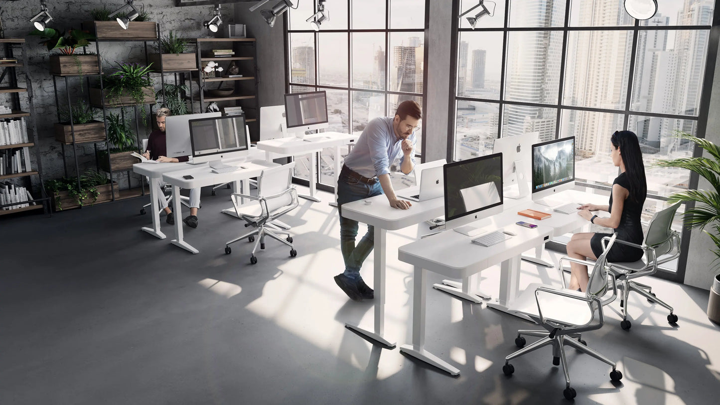 Smart Electric Height Adjustable Desk White (Glass Top) – Purus Life Purus Life