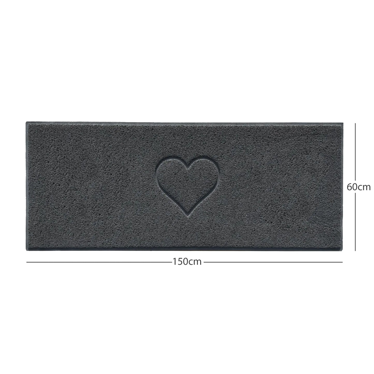 "Heart" Embossed Loofah Textured Spaghetti Door Mat Nicoman.co.uk