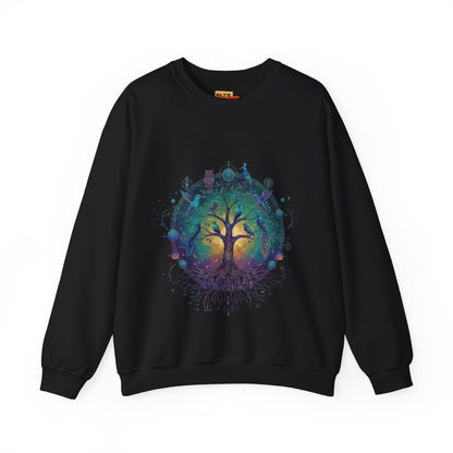 Tree of Life Crewneck Sweatshirt — Spiritual Nature Graphic Pullover