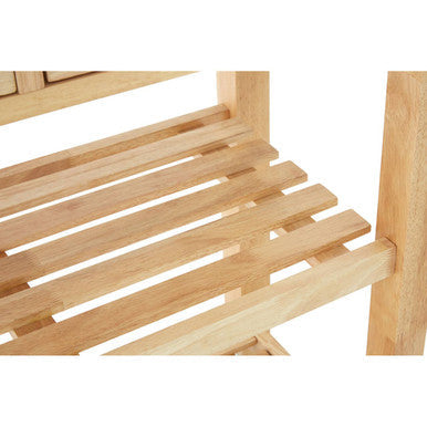 Harlow Natural Tropical Hevea Wood 2 Drawer Kitchen Trolley
