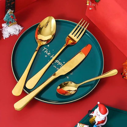 24Pcs Christmas Gifts Cutlery Set in Stainless Steel