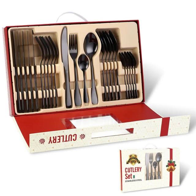 24Pcs Christmas Gifts Cutlery Set in Stainless Steel