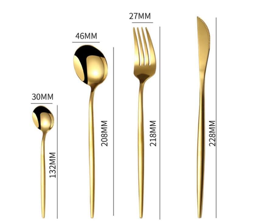 24pcs Gold or Stainless Steel, Boxed Dinnerware Set