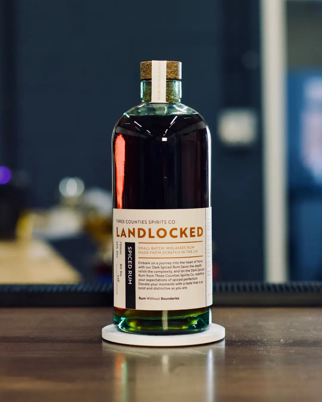 Landlocked English Dark Spiced Rum Three Counties Spirits Co
