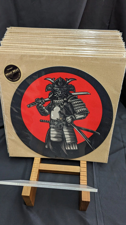 Samurai Slipmat | Japanese Warrior Tattoo Design | 7" 12" Vinyl Turntable DJ Mat ModMat