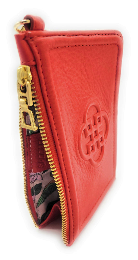 SADDLER PIPER Real Leather Designer Top Zip Card Holder | Gift Boxed