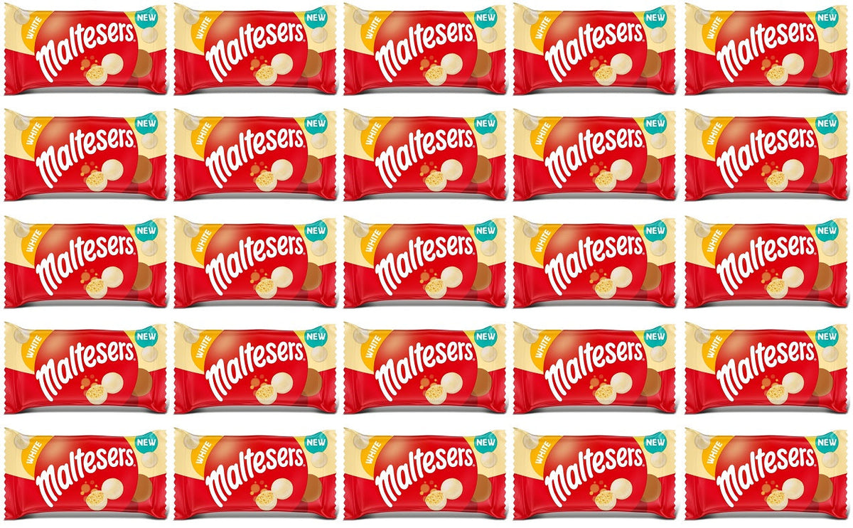 25 x Maltesers White Chocolate Snack Bag - 30GM