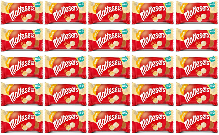 25 x Maltesers White Chocolate Snack Bag - 30GM