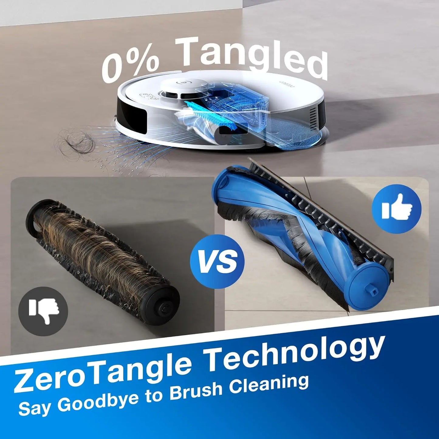 Aspirateur robot ECOVACS DEEBOT N20 avec fonction lavage, 8 000 Pa, autonomie de 300 min, système anti-enchevêtrement