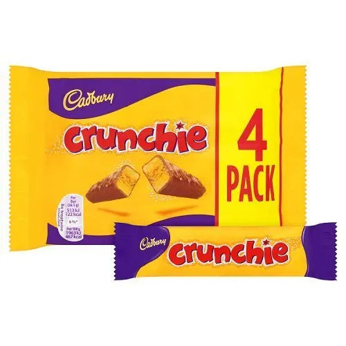 10 x Cadbury Crunchie Bars 4 X 26.1G (104.4G) British Grocery