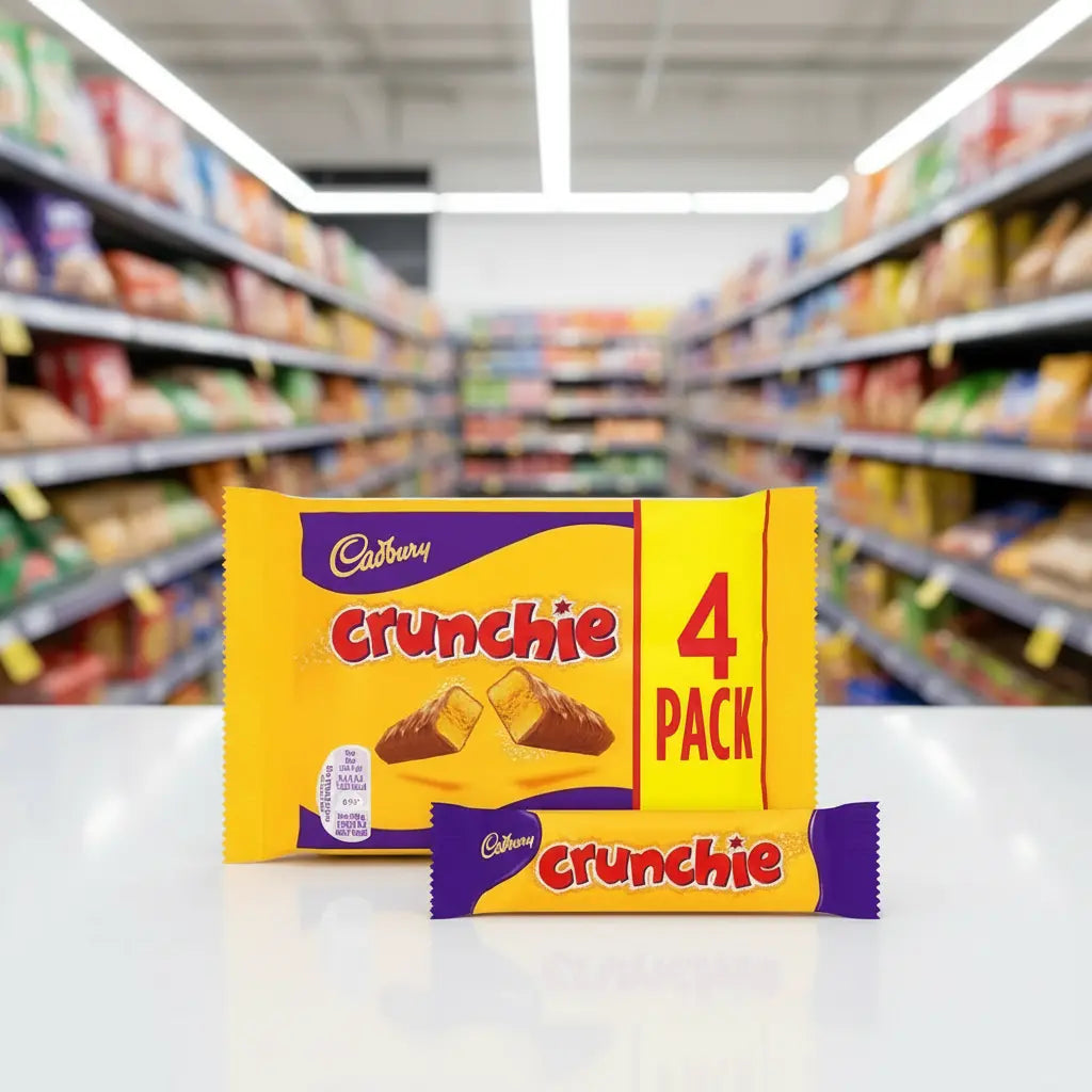 10 x Cadbury Crunchie Bars 4 X 26.1G (104.4G) British Grocery