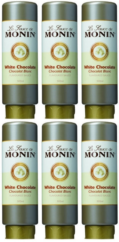 6 x Monin White Chocolate Sauce 500Ml