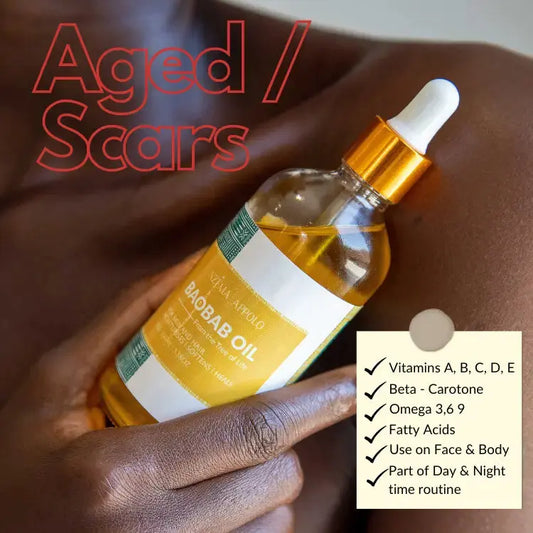 Nzema Appolo Cold-Pressed Hydrating Baobab Oil 100ml - Anti-Ageing, Collagen Production, Eczema, Scars Nzema Appolo