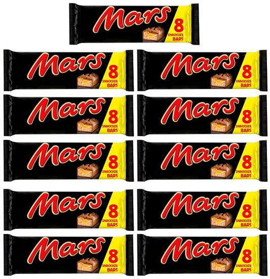 11 x Mars Chocolate Snack Size Bars Multipack 8pk - 304GM
