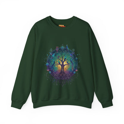 Tree of Life Crewneck Sweatshirt — Spiritual Nature Graphic Pullover