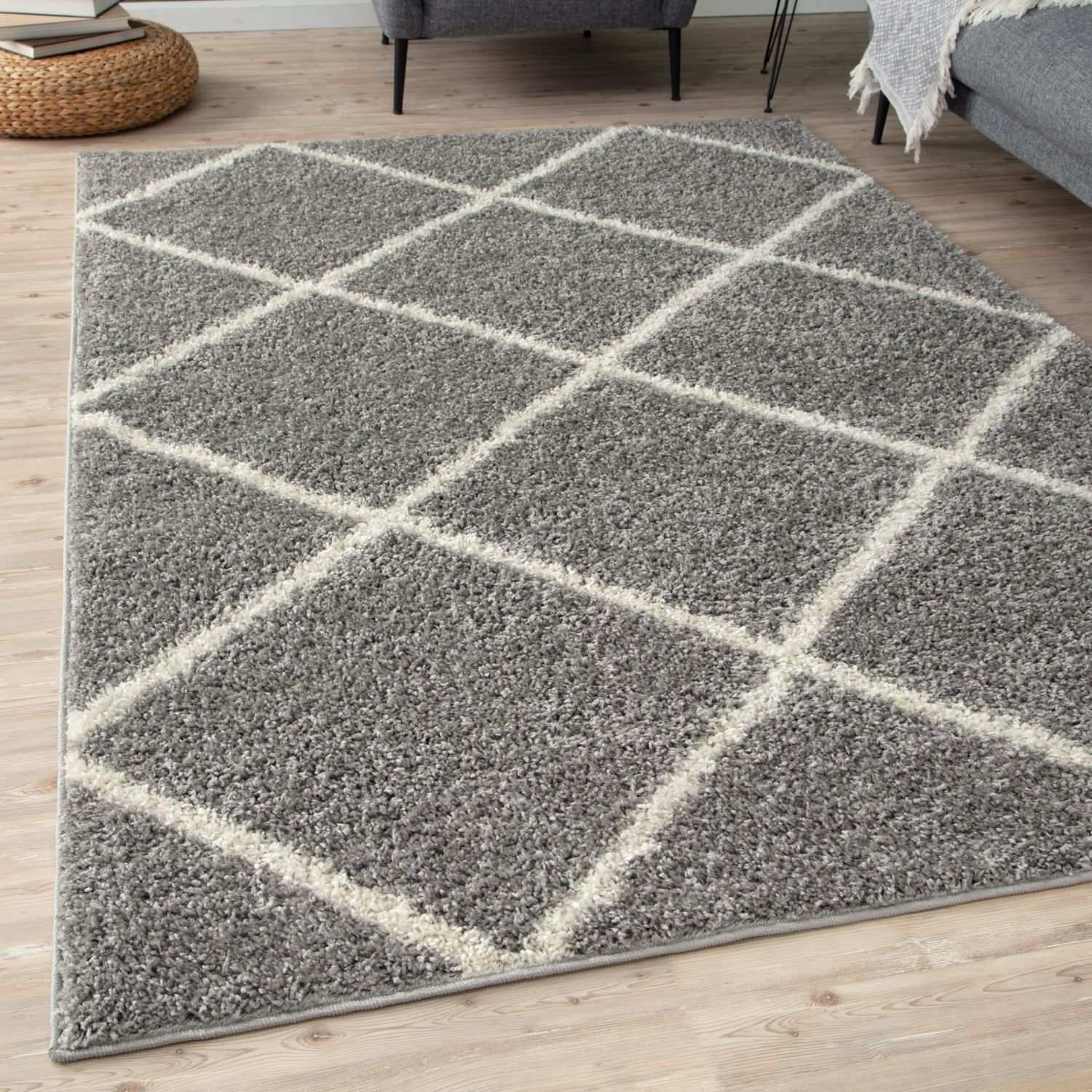 Moroccan Grey Shaggy Rug | 510 The Rugs