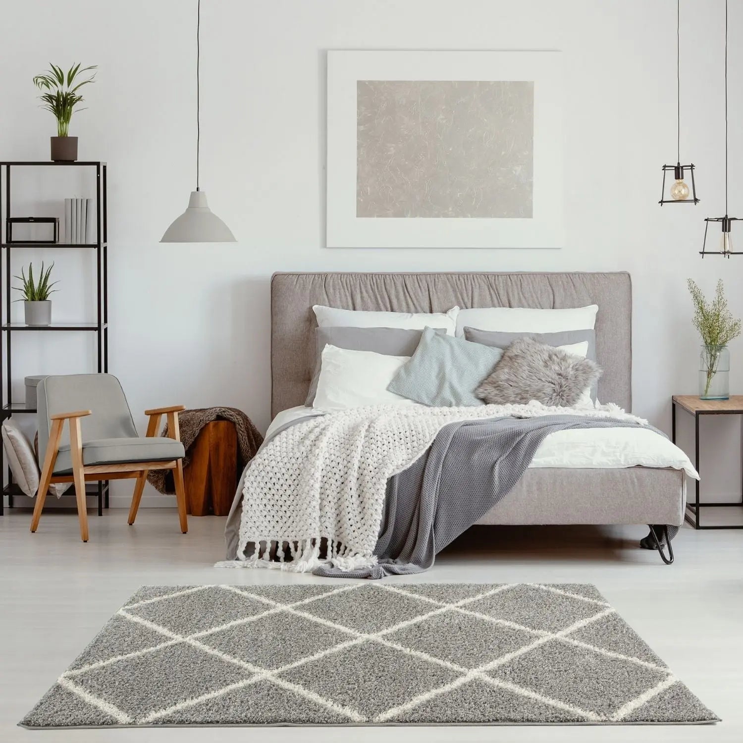 Moroccan Grey Shaggy Rug | 510 The Rugs