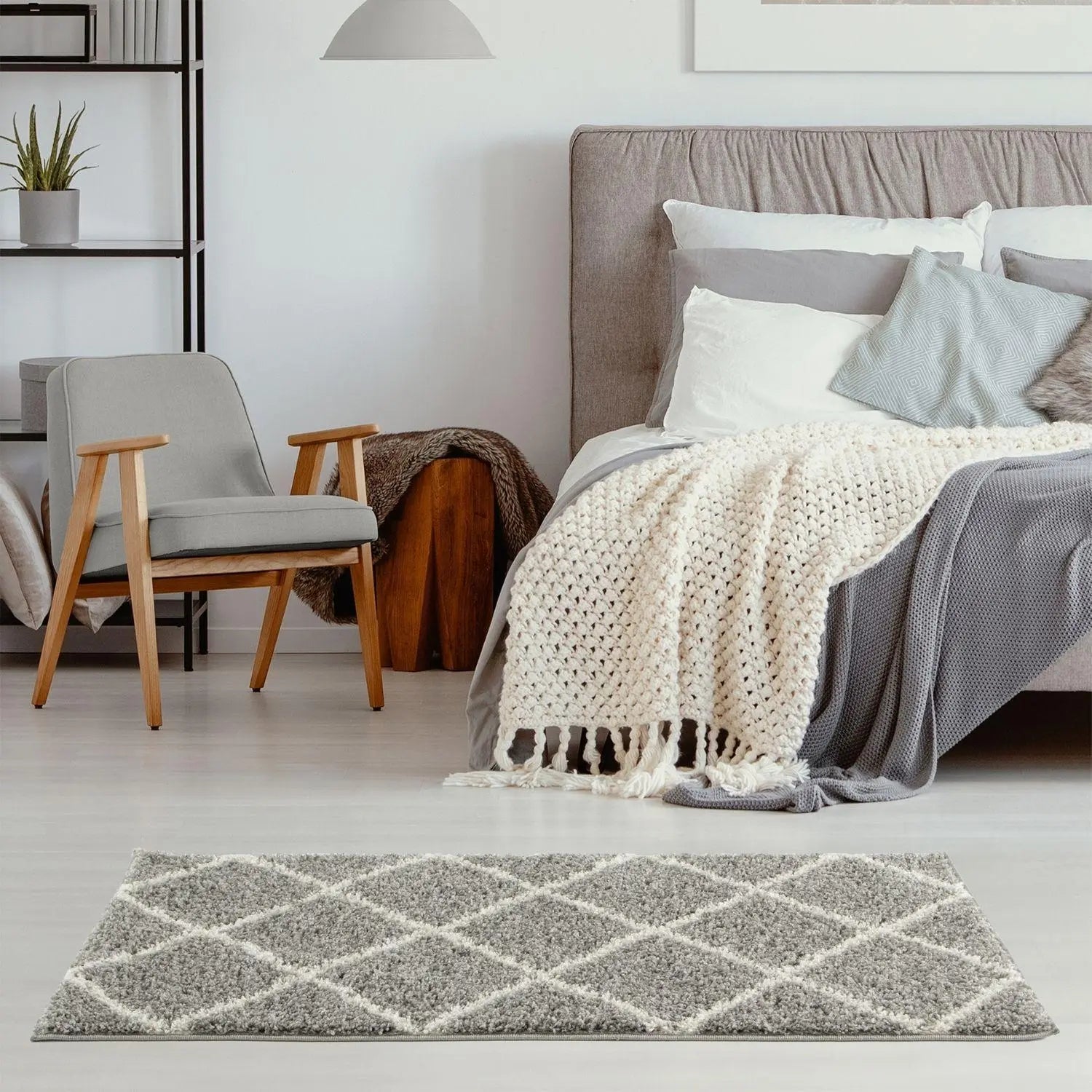 Moroccan Grey Shaggy Rug | 510 The Rugs
