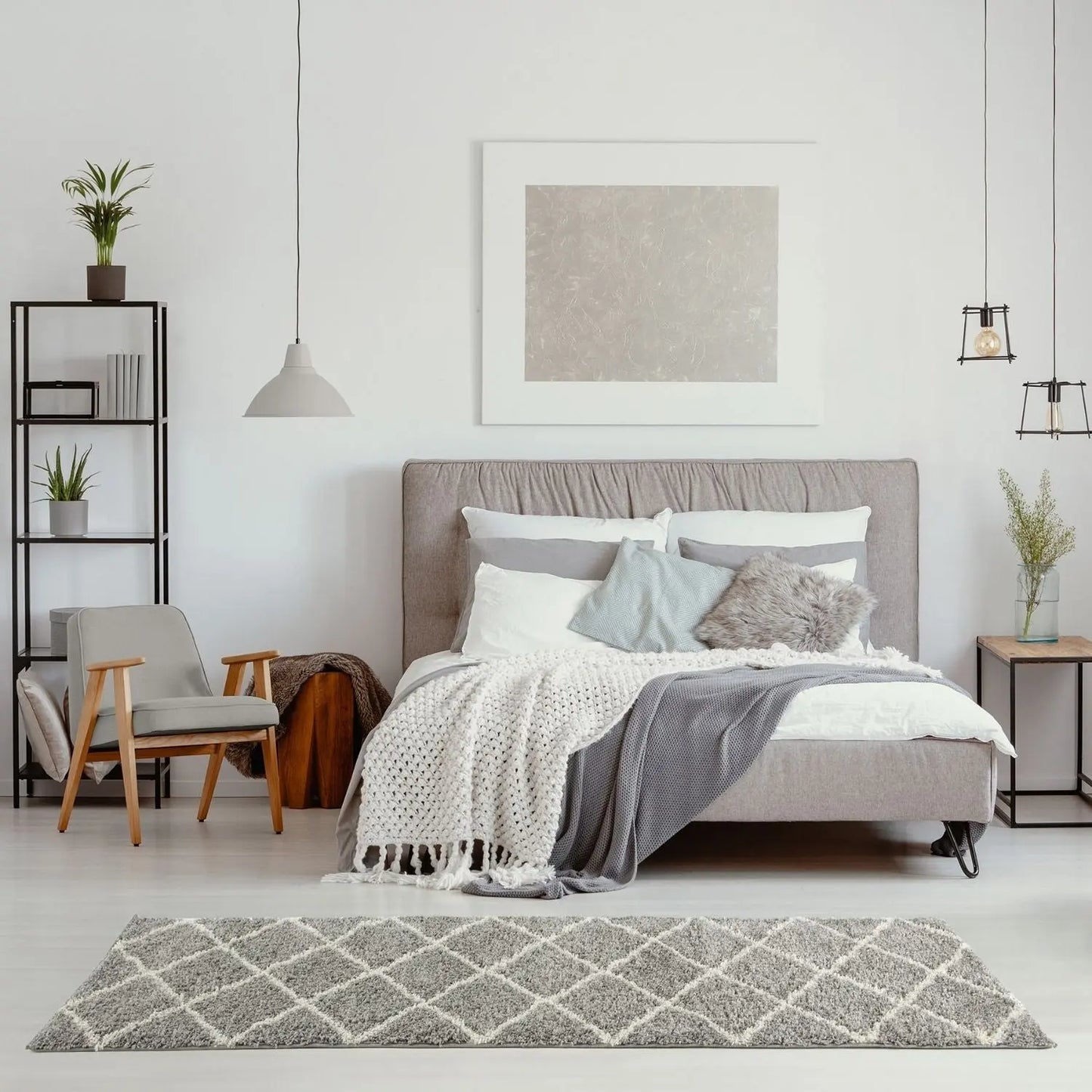 Moroccan Grey Shaggy Rug | 510 The Rugs