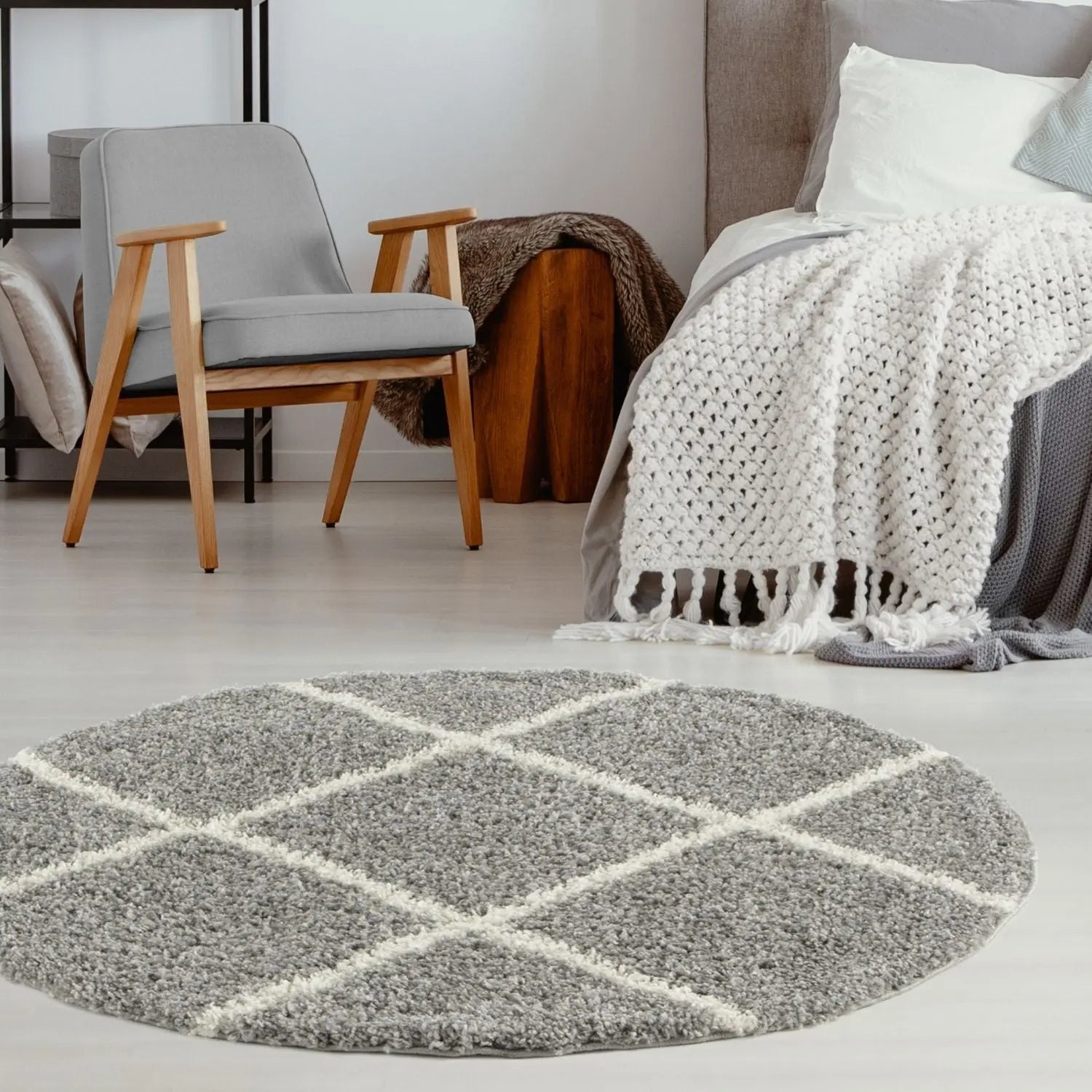 Moroccan Grey Shaggy Rug | 510 The Rugs