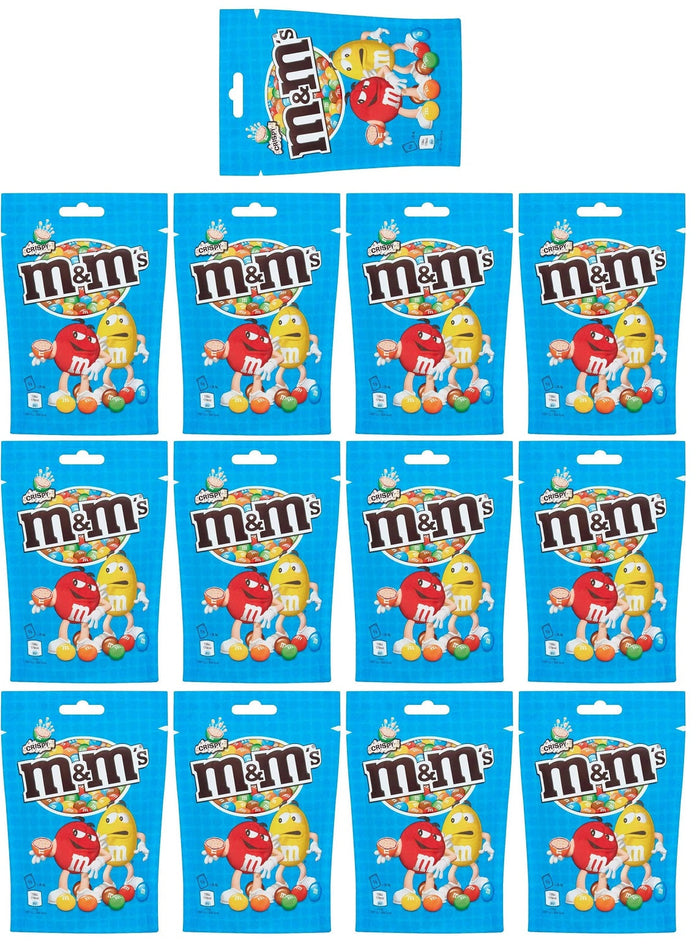 13 x M&m's Crispy Milk Chocolate Pouch Bag  - 107GM