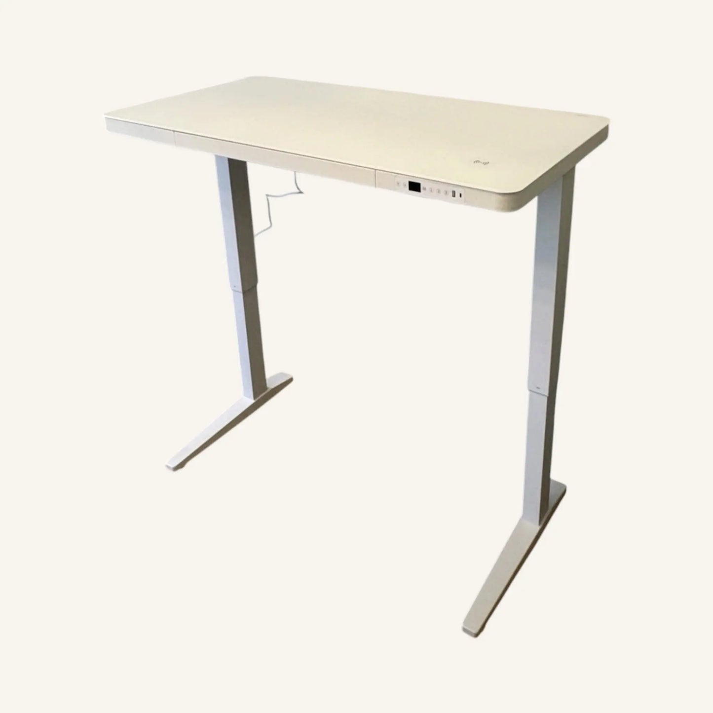 E-Max Electric Height Adjustable Desk White (Glass Top) – Purus Life Purus Life