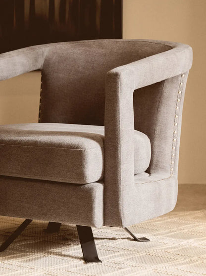 Hestia Ash Velvet Swivel Chair Orsina