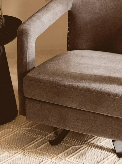 Hestia Ash Velvet Swivel Chair Orsina