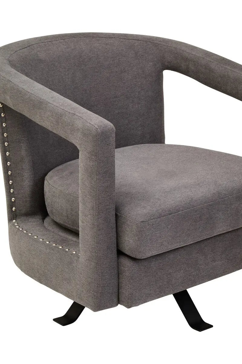 Hestia Ash Velvet Swivel Chair Orsina
