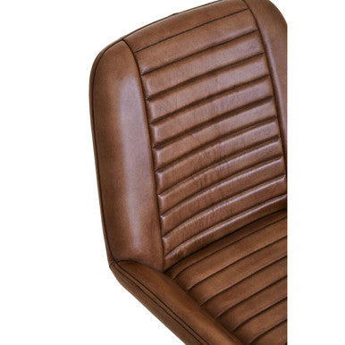 Buffalo Brown Leather Chair with Gold Finish Legs