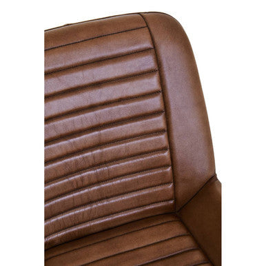 Buffalo Brown Leather Chair with Gold Finish Legs
